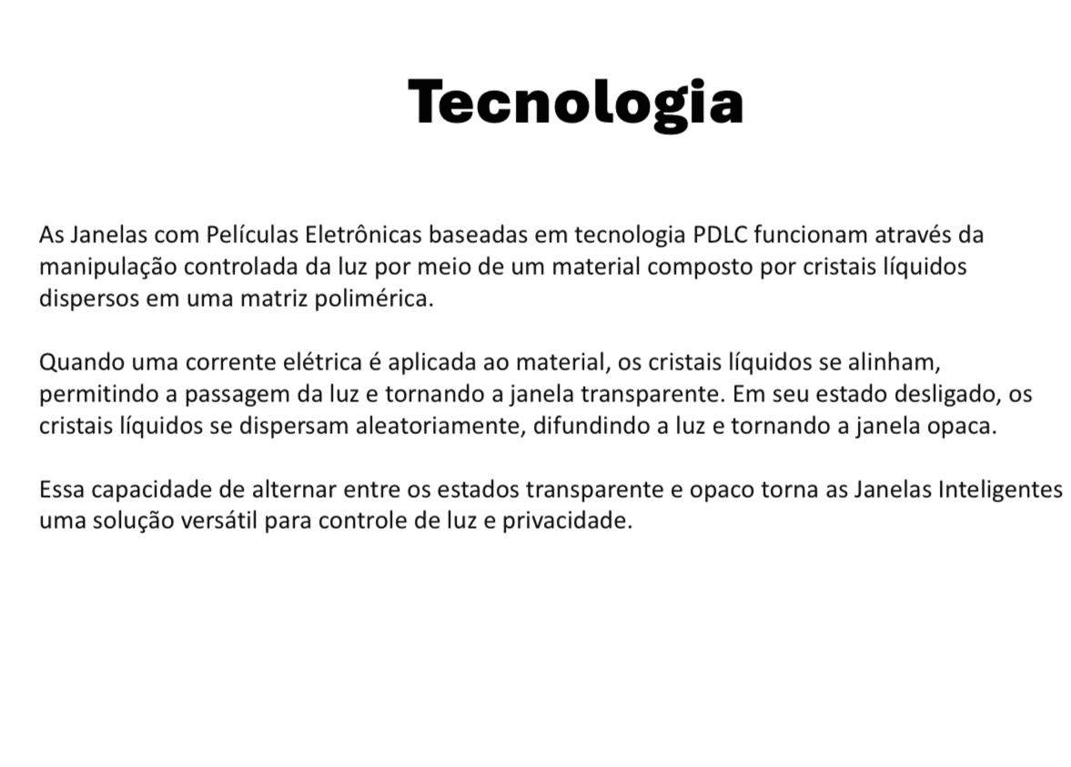 Película inteligente em sala de reunião